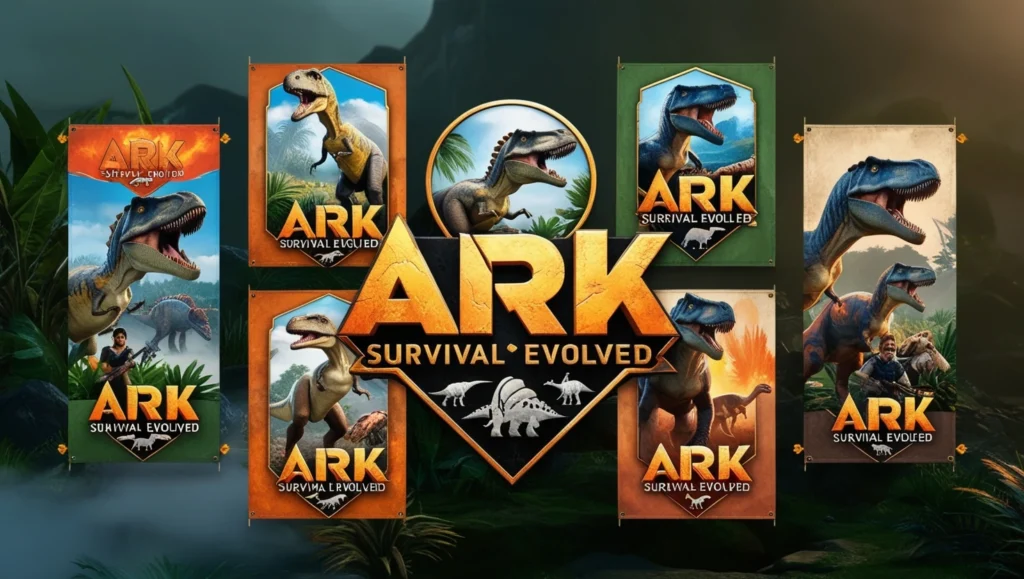 Ark: survival evolved (2017) game icons banners