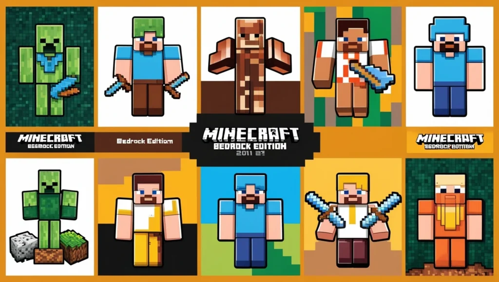 minecraft: bedrock edition (2011) game icons banners