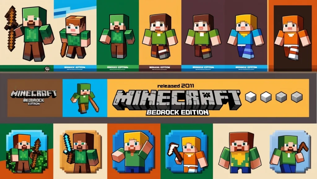 minecraft: bedrock edition (2011) game icons banners